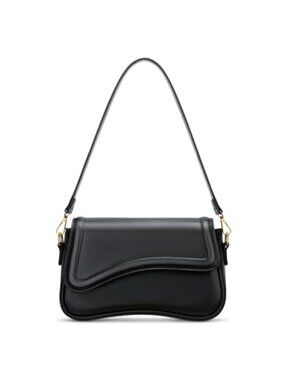 PU Leather Small Hobo Shoulder Bag Mini Clutch Purse Detachable Strap